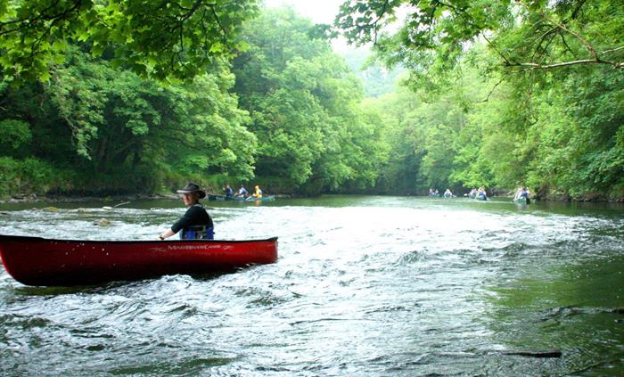 A guided canoe trip along the Teifi gorge